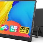 Yxk Portable Monitor 15.6 Inch 1080P USB-C HDMI Ultra-Slim Travel Monitor with Kickstand, for Laptop, PC, Mac Phone, PS, Xbox, Swich IPS Ultra-Thin Zero Frame Gaming Monitor